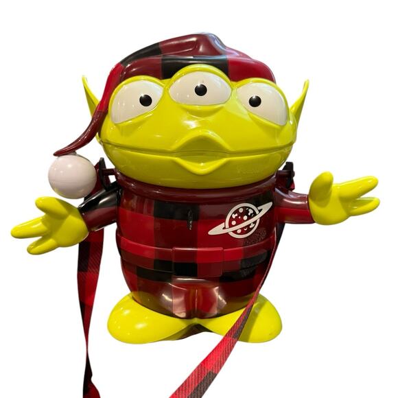 Disney Pixar Toy Story Popcorn Bucket Green Alien Christmas PJs Disneyland‎ 11" - Picture 1 of 7
